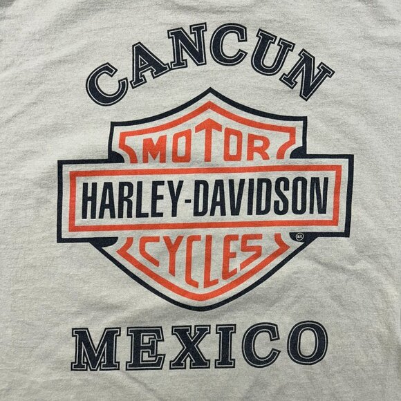 90s Vintage Harley Davidson Graphic Tee Mens XL Cancun Short Sleeve Goodbye - Picture 5 of 9